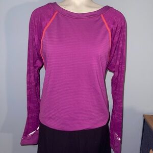 Lululemon Run For Days LS Size 8 Regal Plum Camouflage Long Sleeve EUC